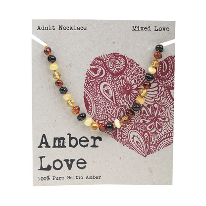 Amber Love 100% Baltic Amber, Adult's Necklace 46cm, Please Choose Your Design