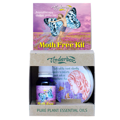 Tinderbox Moth Free Kit Blend & Cards; Aromatherapy Clothes Protector {Repels Moths & Silverfish}