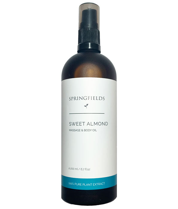 Springfields Massage & Body Oil 200ml, Sweet Almond