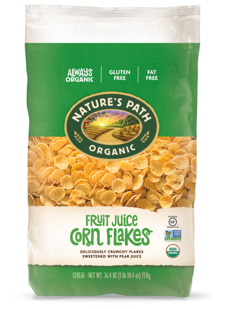 Nature's Path Fruit Juice Corn Flakes Eco Pack 750g, Certified Organic