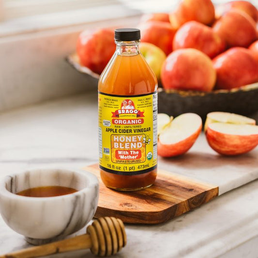 Bragg Unfiltered Apple Cider Vinegar & Honey Blend 473ml, Contains 'The Mother'