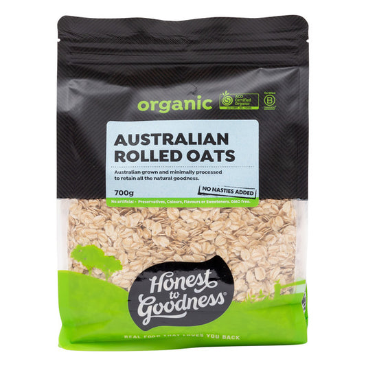 Honest To Goodness Australian Rolled Oats 700g, Australian Certified Organic