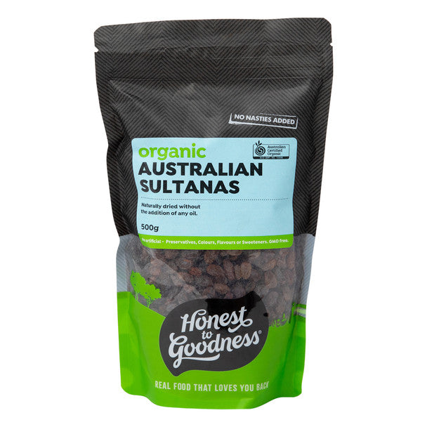 Honest To Goodness Australian Dried Sultanas 500g, Australian Certified Organic