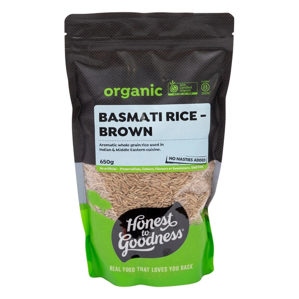 Honest To Goodness Brown Basmati Rice 650g, Certified Organic