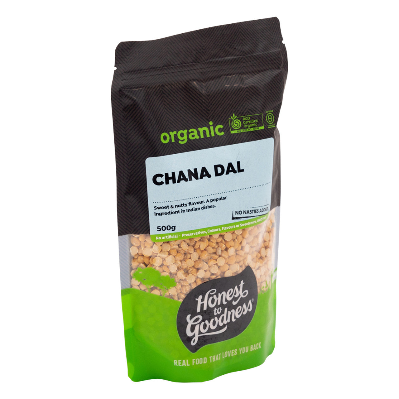 Honest To Goodness Chana Dal 500g, Baby Split Chickpeas Australian Certified Organic