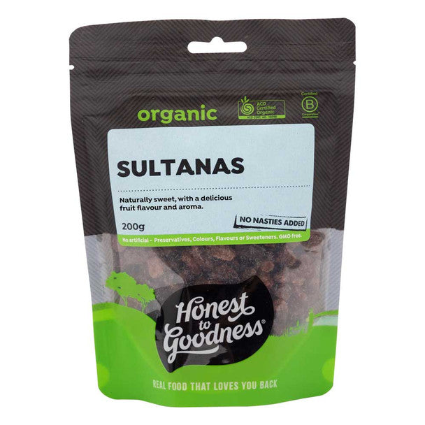 Honest To Goodness Dried Sultanas 200g Or 500g, Australian Certified Organic