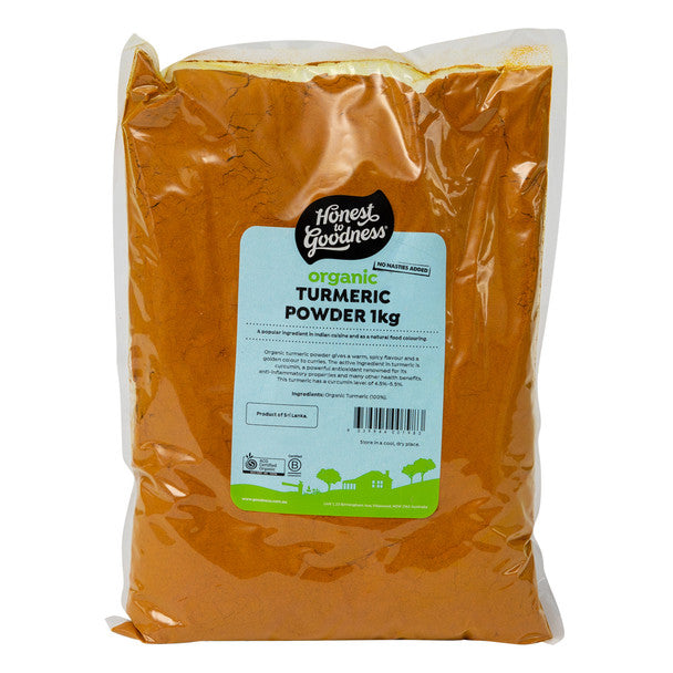 Honest To Goodness Turmeric Powder 1Kg, Certified Organic