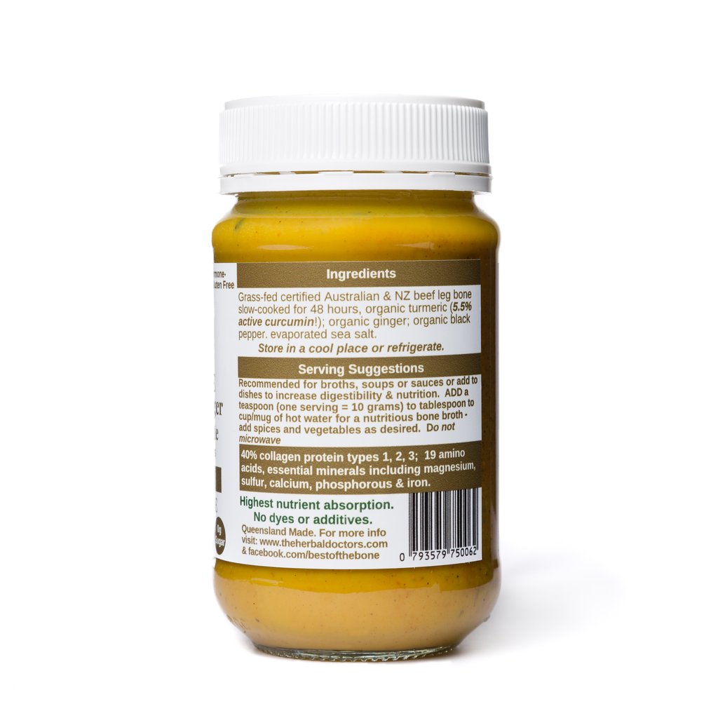 Best Of The Bone Grass-Fed Beef Bone Broth Concentrate 350g, Organic Turmeric, Ginger & Black Pepper