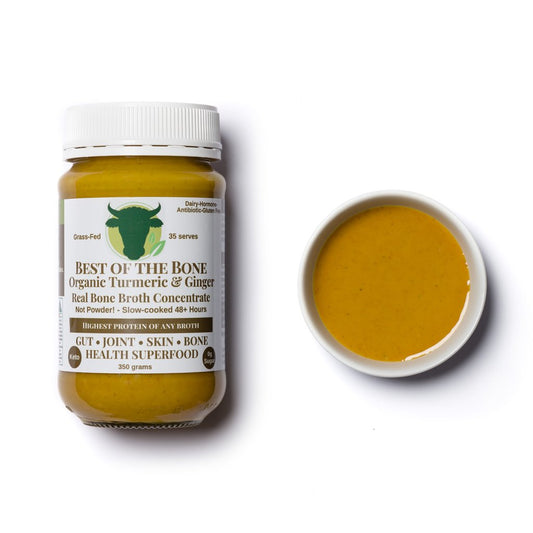 Best Of The Bone Grass-Fed Beef Bone Broth Concentrate 350g, Organic Turmeric, Ginger & Black Pepper