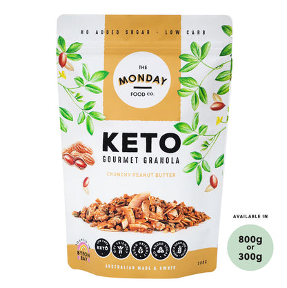 The Monday Food Co Keto Gourmet Granola 300g Or 800g, Crunchy Peanut Butter Flavour