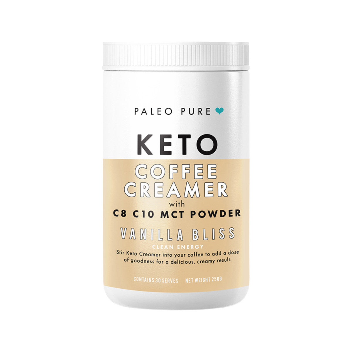 Paleo Pure Keto Coffee Creamer 250g, Vanilla Bliss Flavour (Vegan)