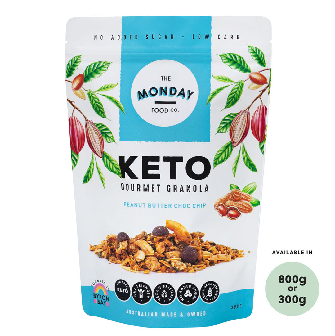 The Monday Food Co Keto Gourmet Granola 300g Or 800g, Peanut Butter Chocolate Chip Flavour