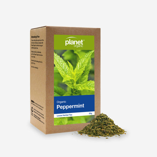 Planet Organic Herbal Tea Loose Leaf 35g, Peppermint; Digestive & Respiratory Support