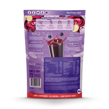 Macro Mike Plant Protein Water 300g, Apple Blackcurrant Flavour