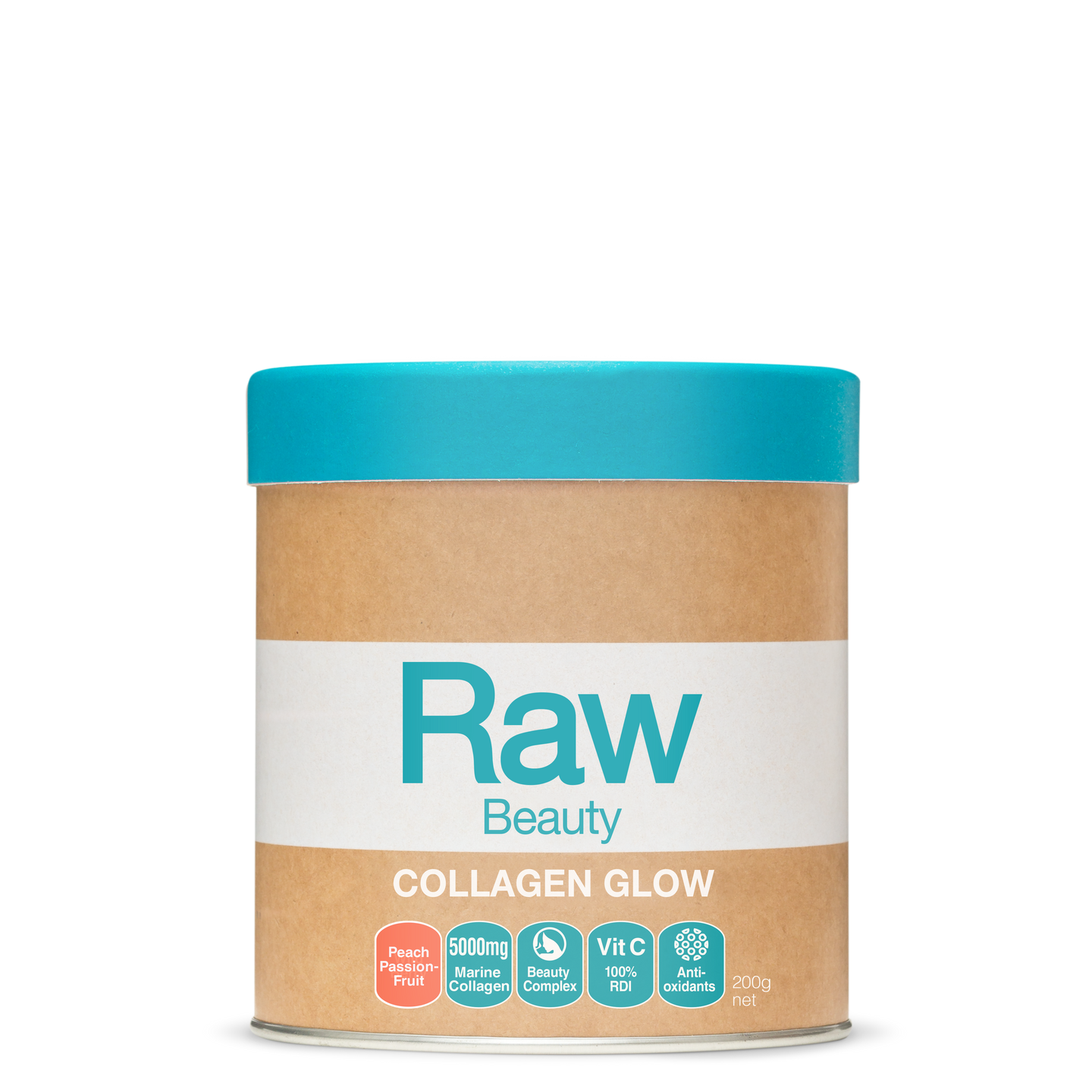 Amazonia Raw Beauty Collagen Glow 200g, Peach Passionfruit Flavour