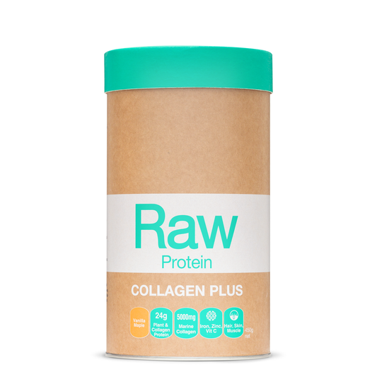 Amazonia Raw Protein Collagen Plus 450g, Vanilla & Maple Flavour
