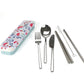 Retro Kitchen Carry Your Cutlery; Stainless Steel Cutlery Set, Botanical Pattern