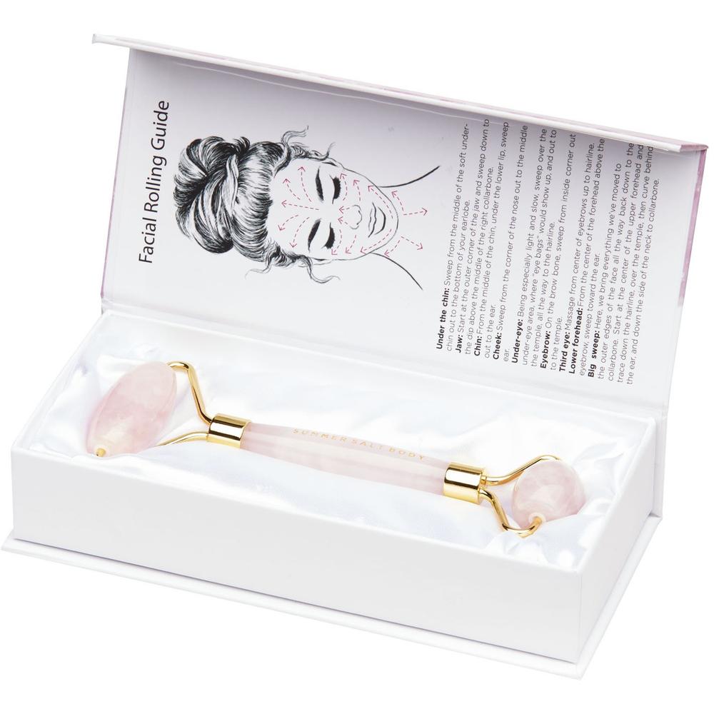 Summer Salt Body Facial Roller, Rose Quartz Crystal