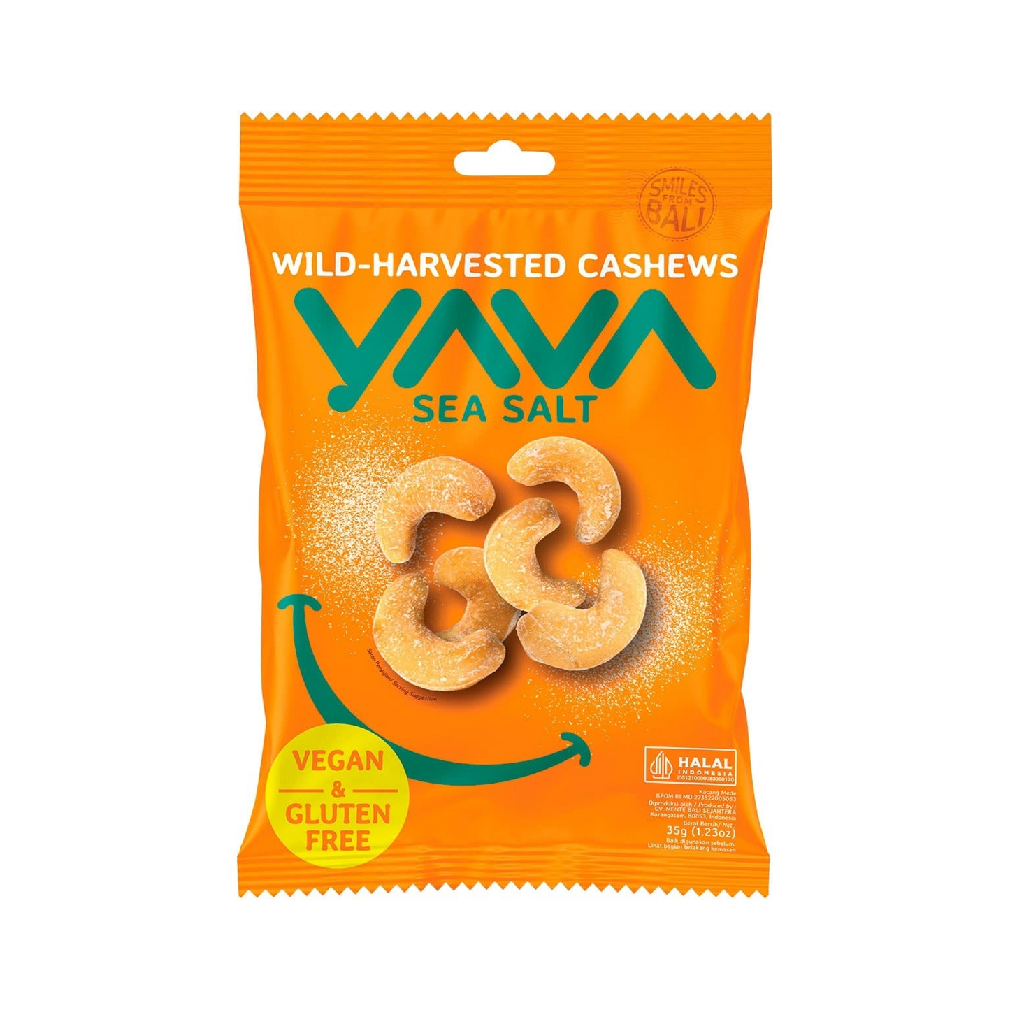 Yava Wild Harvested Cashews 35g Or 10x35g, Sea Salt Flavour