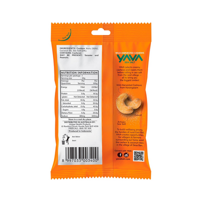 Yava Wild Harvested Cashews 35g Or 10x35g, Sea Salt Flavour