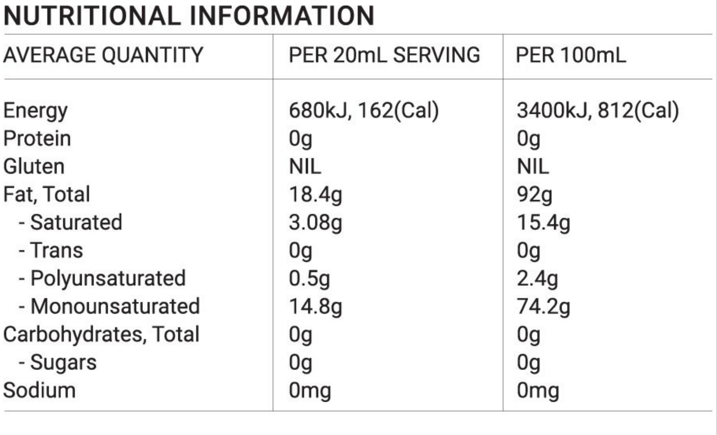Melrose Organic Australian Macadamia Oil 250ml, Expeller Pressed
