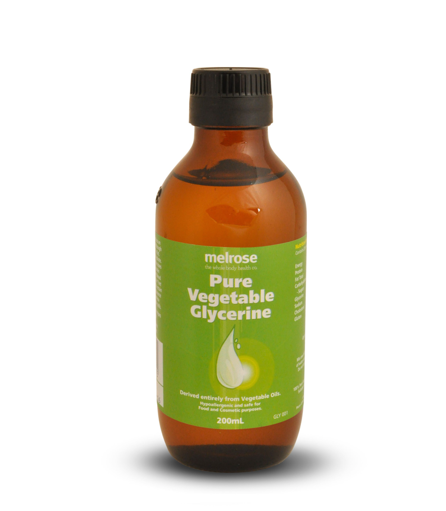 Melrose Organic Pure Vegetable Glycerine 200ml, For Food & Cosmetic Use