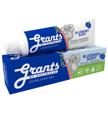 Grants Natural Toothpaste Kids 75g, Blueberry Burst Flavour