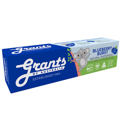 Grants Natural Toothpaste Kids 75g, Blueberry Burst Flavour