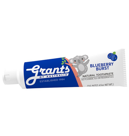 Grants Natural Toothpaste Kids 75g, Blueberry Burst Flavour