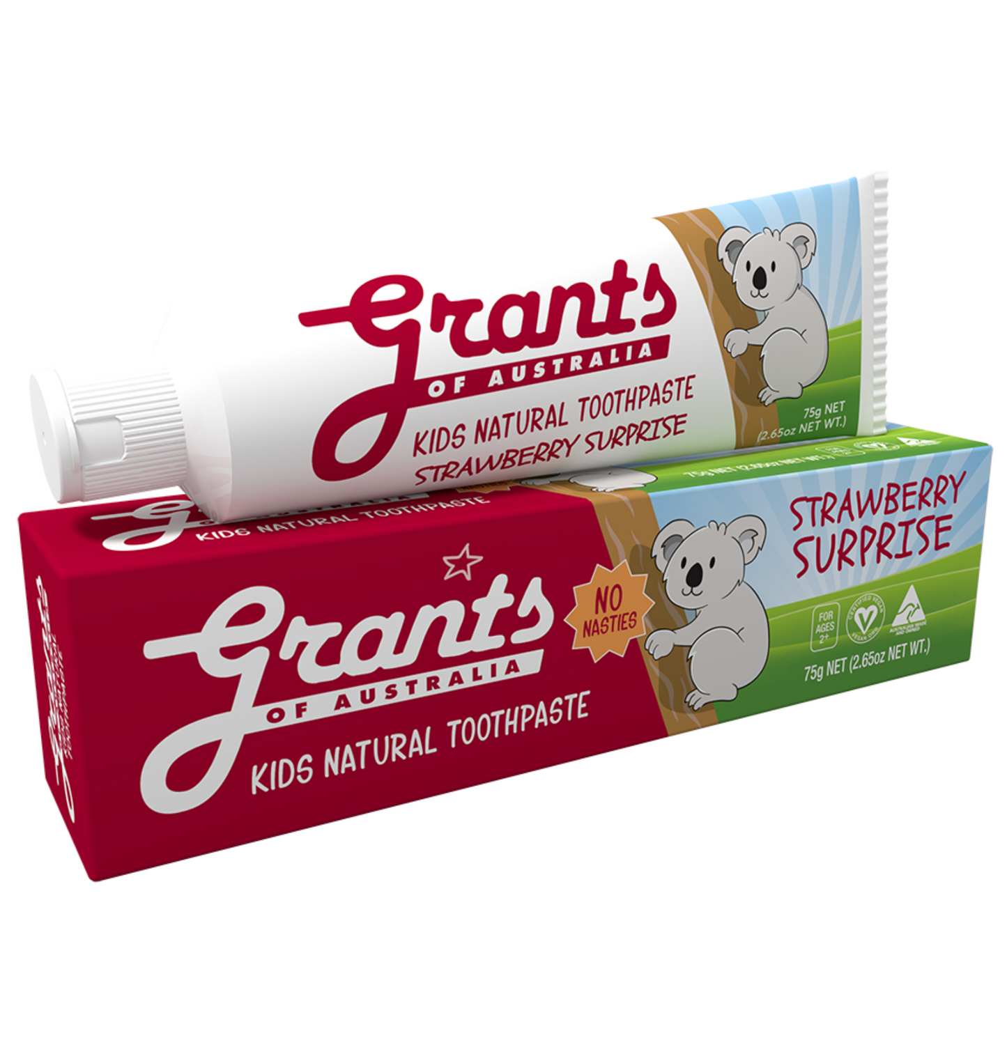 Grants Natural Toothpaste Kids 75g, Strawberry Surprise Flavour