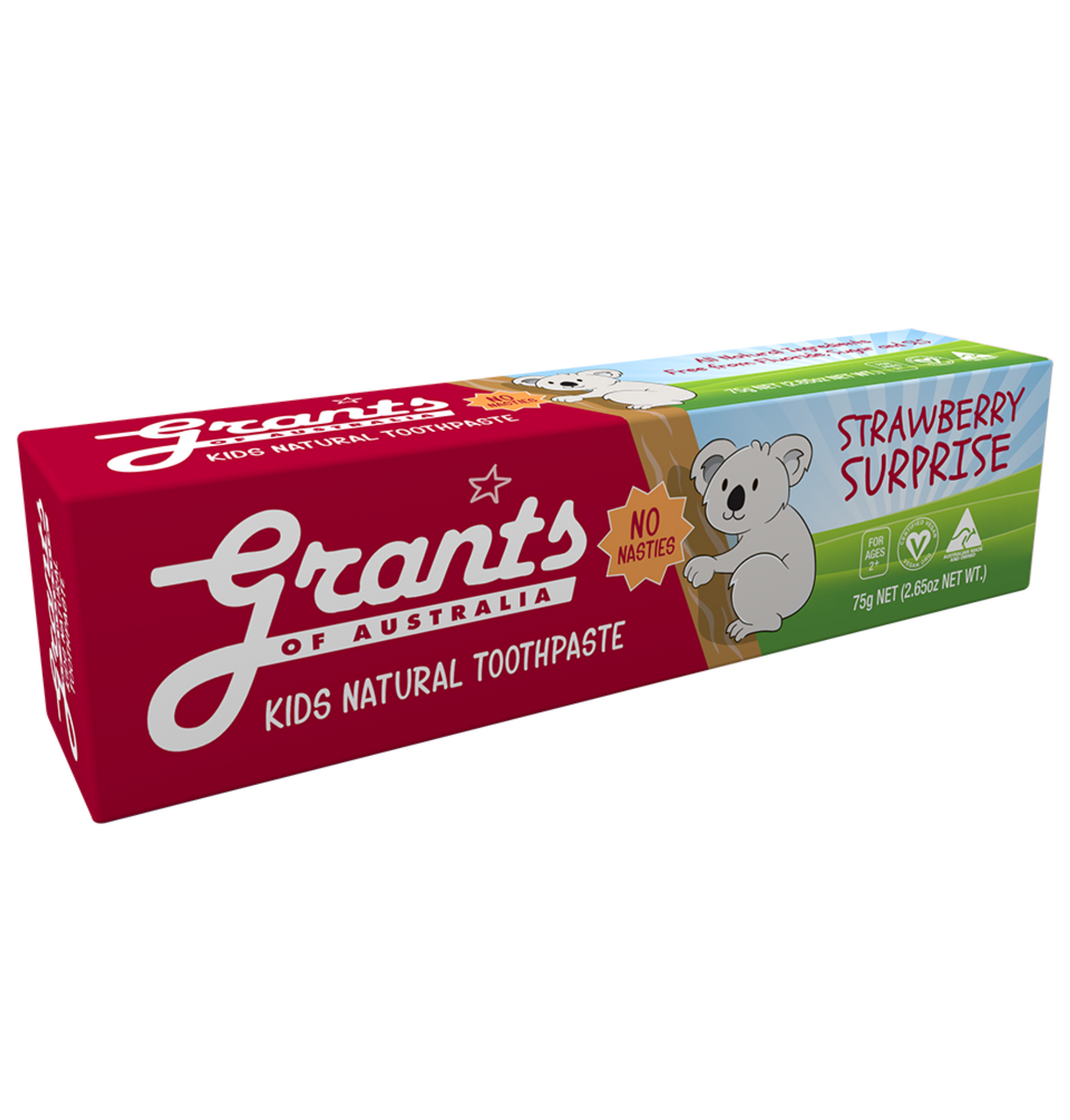 Grants Natural Toothpaste Kids 75g, Strawberry Surprise Flavour