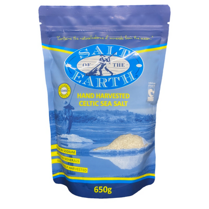 Salt Of The Earth Celtic Sea Salt 250g Or 650g, Coarse & Hand Harvested