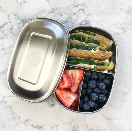 Ever Eco Stainless Steel Bento Box 580ml, Three Compartments & Plastic Free