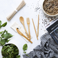 Ever Eco Bamboo Cutlery Set With Chopsticks & Cotton Pouch, Sustainable & Convenient