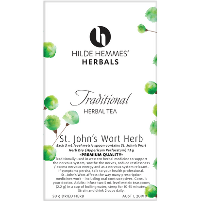 Hilde Hemmes Herbal's Tea 50g (Loose Leaf) Or 30 Tea Bags, St. John's Wort