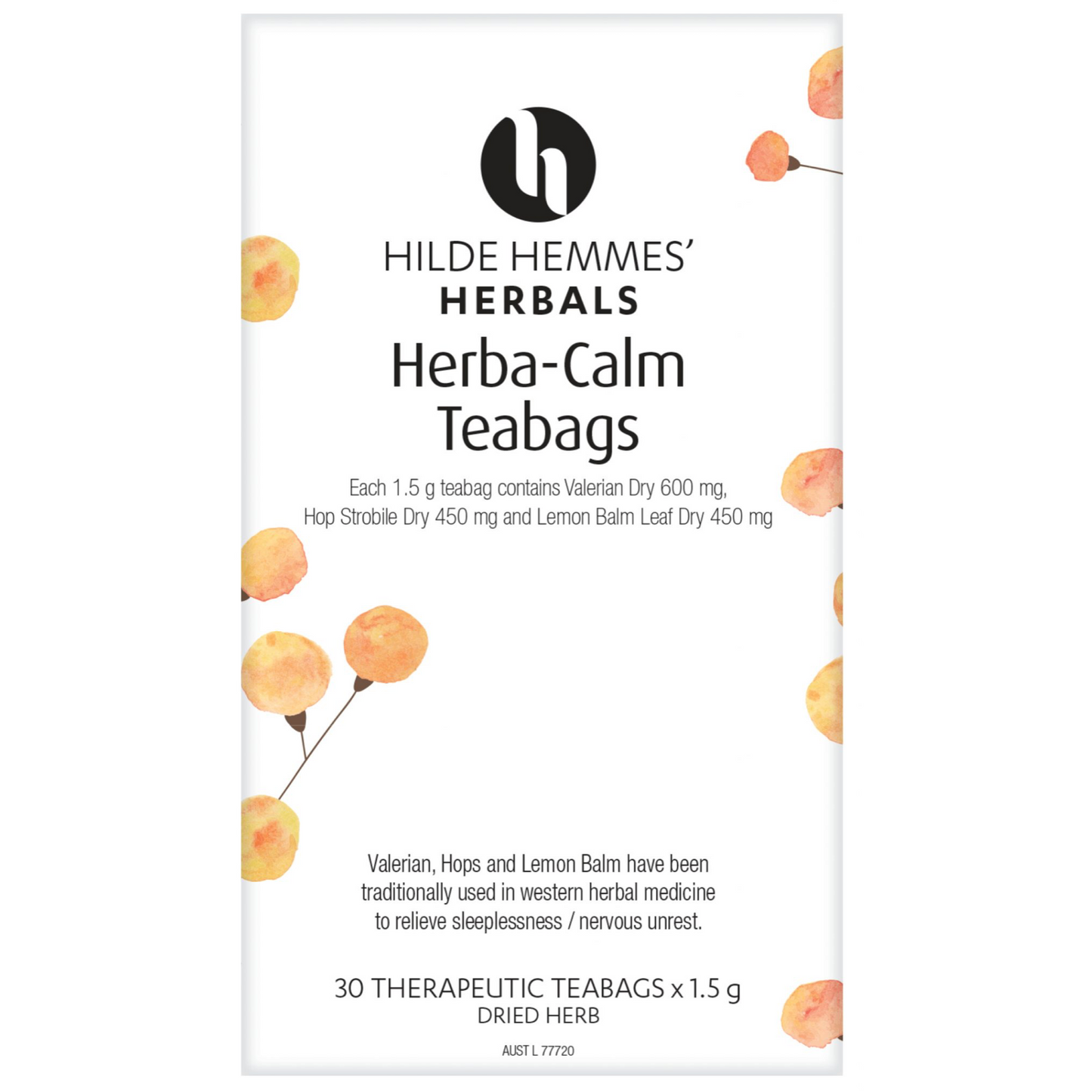 Hilde Hemmes' Herbals Herba Calm, 30 Tea Bags