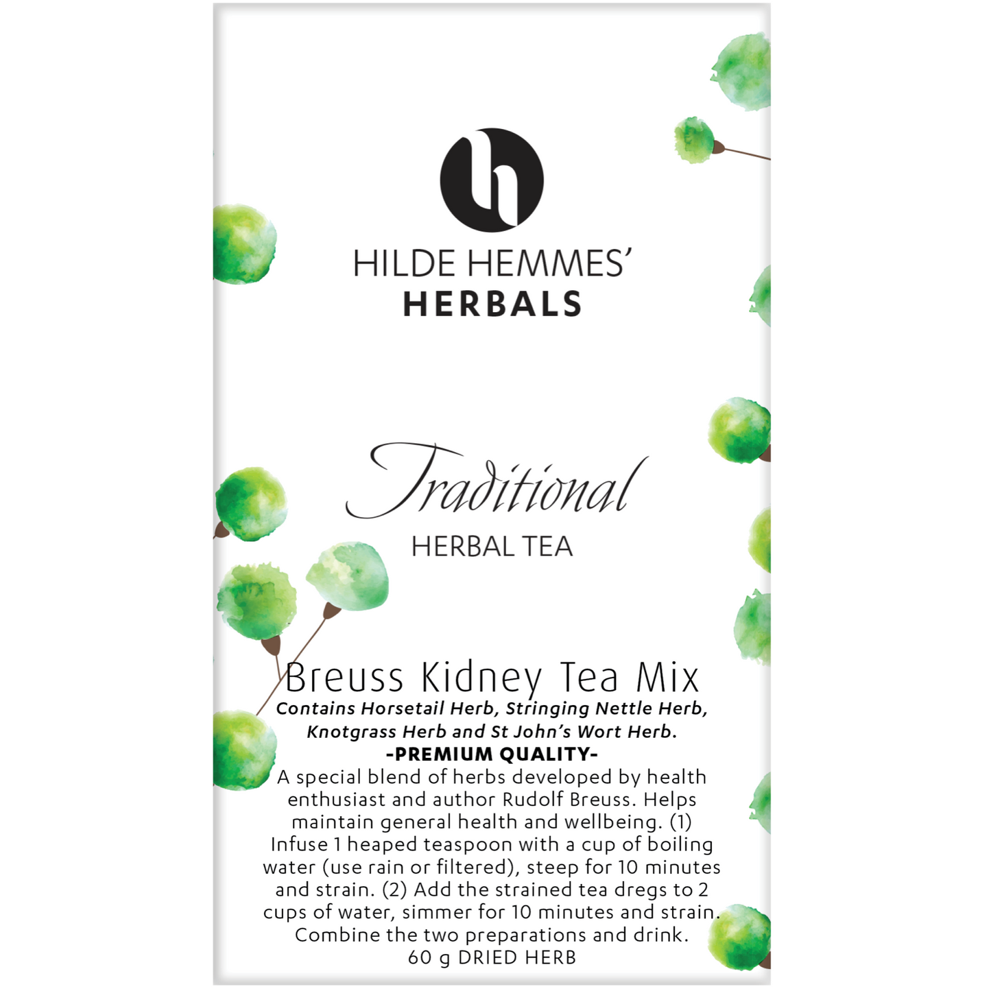 Hilde Hemmes Herbals Tea Breuss Kidney Tea Mix 60g, Loose Leaf
