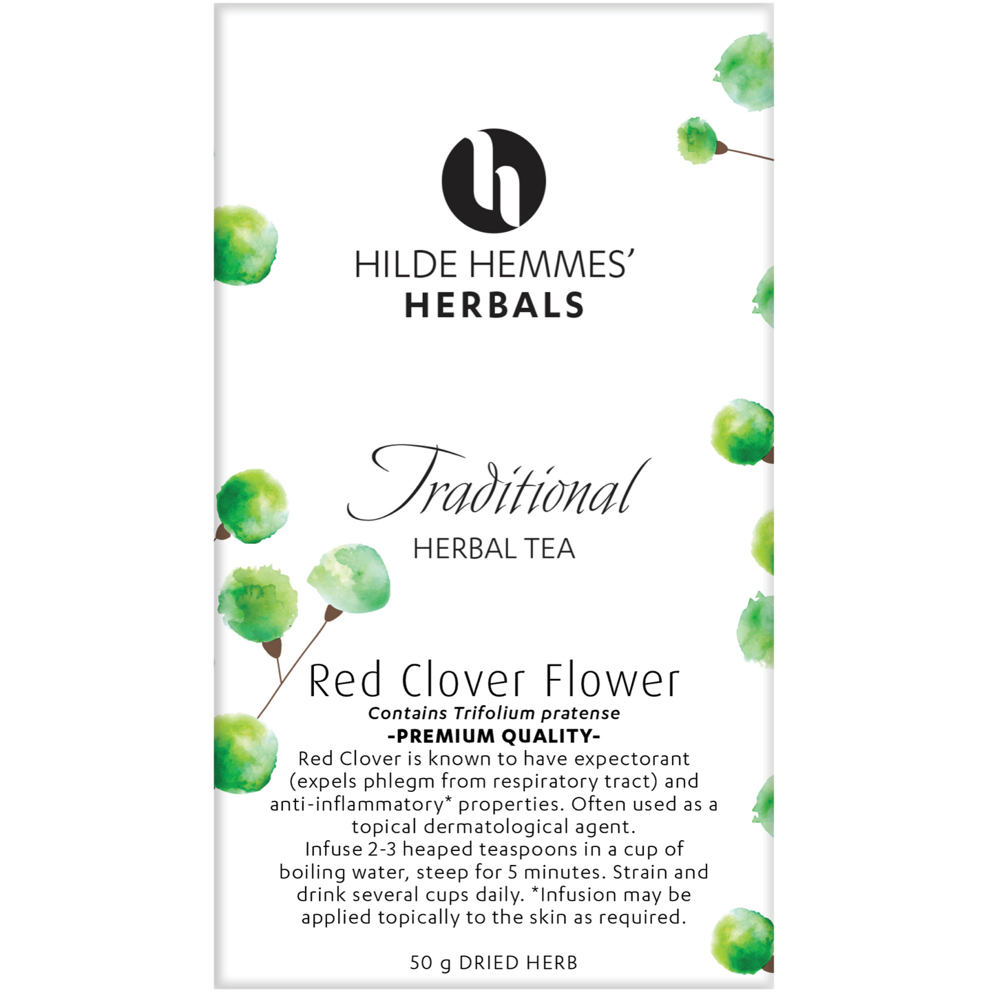 Hilde Hemmes Herbal's Tea 50g, Red Clover Flower (Loose Leaf)