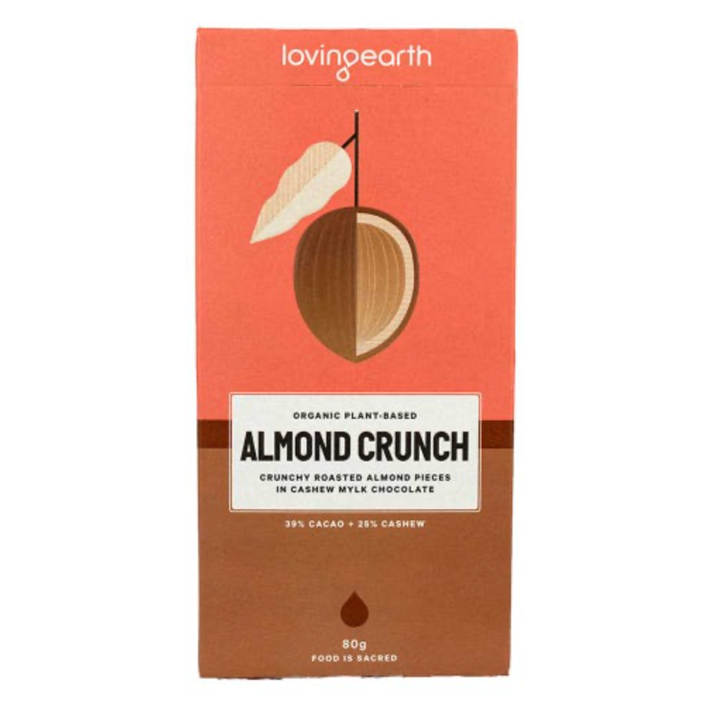Loving Earth Chocolate 80g, Almond Crunch Flavour