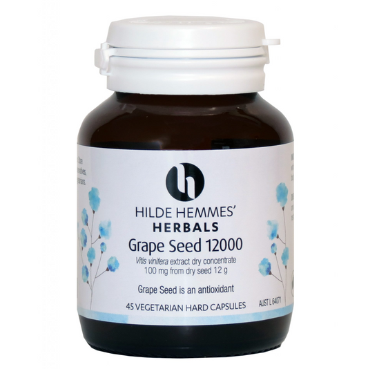 Hilde Hemmes Herbal's 45 Vegan Capsules, Grape Seed 12000mg