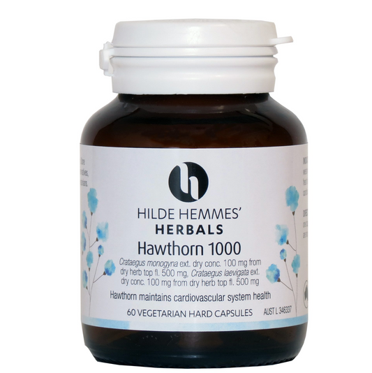 Hilde Hemmes Herbal's 60 Vegan Capsules, Hawthorn 1000mg