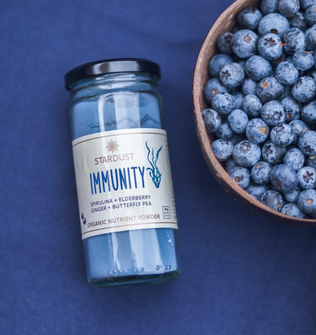 Mindful Foods Stardust Organic Blue Immunity Nutrient Powder 150g Or 600g, With Blue Spirulina & Butterfly Pea Powders