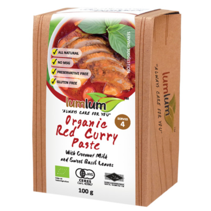 Lum Lum Organic Curry Paste 100g, Red
