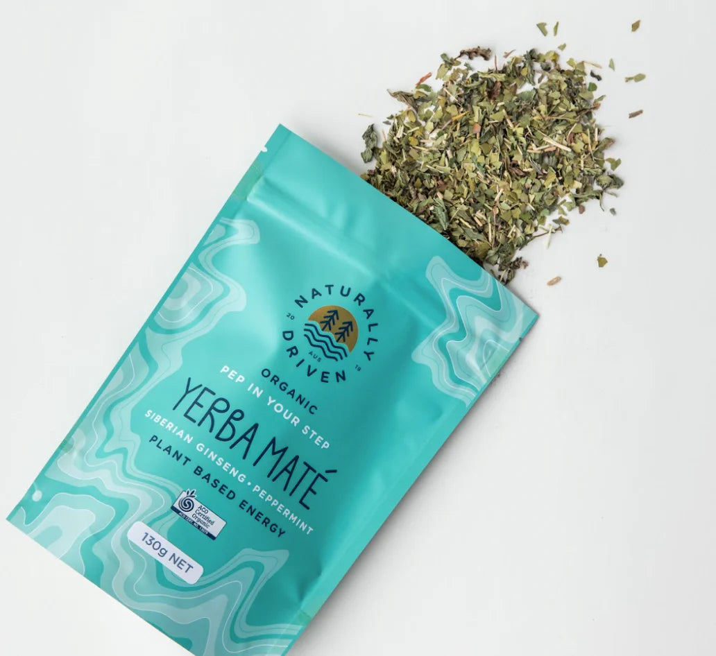 Naturally Driven Pep In Your Step Yerba Mate 60g Or 150g, Siberian Ginseng & Peppermint Certified Organic