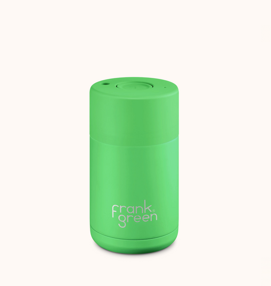 Frank Green Ceramic Reusable Cup 10oz, Neon Green