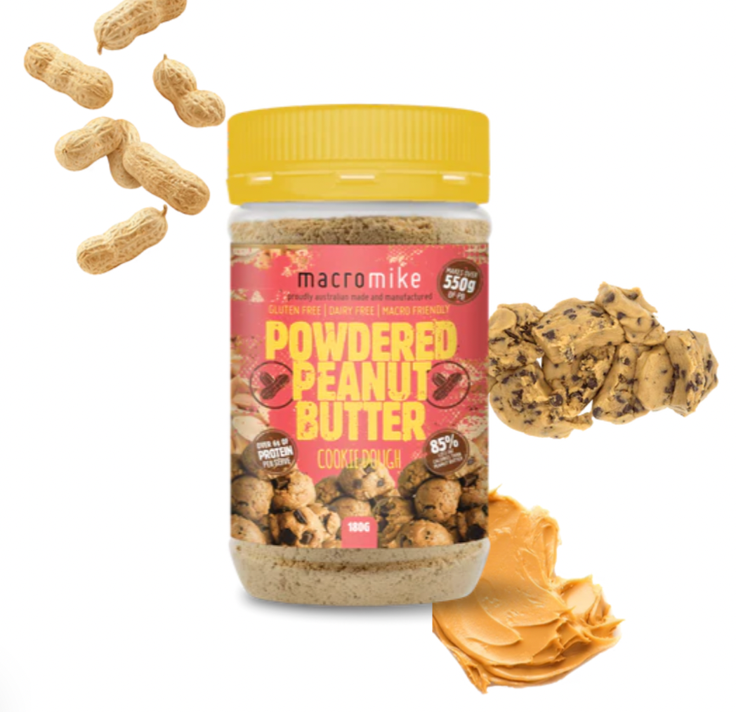 Macro Mike Powdered Peanut Butter 180g, Cookie Dough Flavour