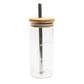 Happy Way Glass Tumbler with Stainless Steel Straw 580ml