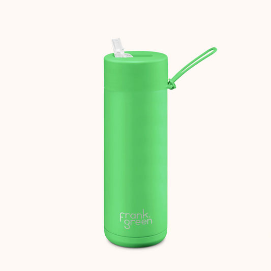 Frank Green Ceramic Reusable Bottle 20oz, Neon Green