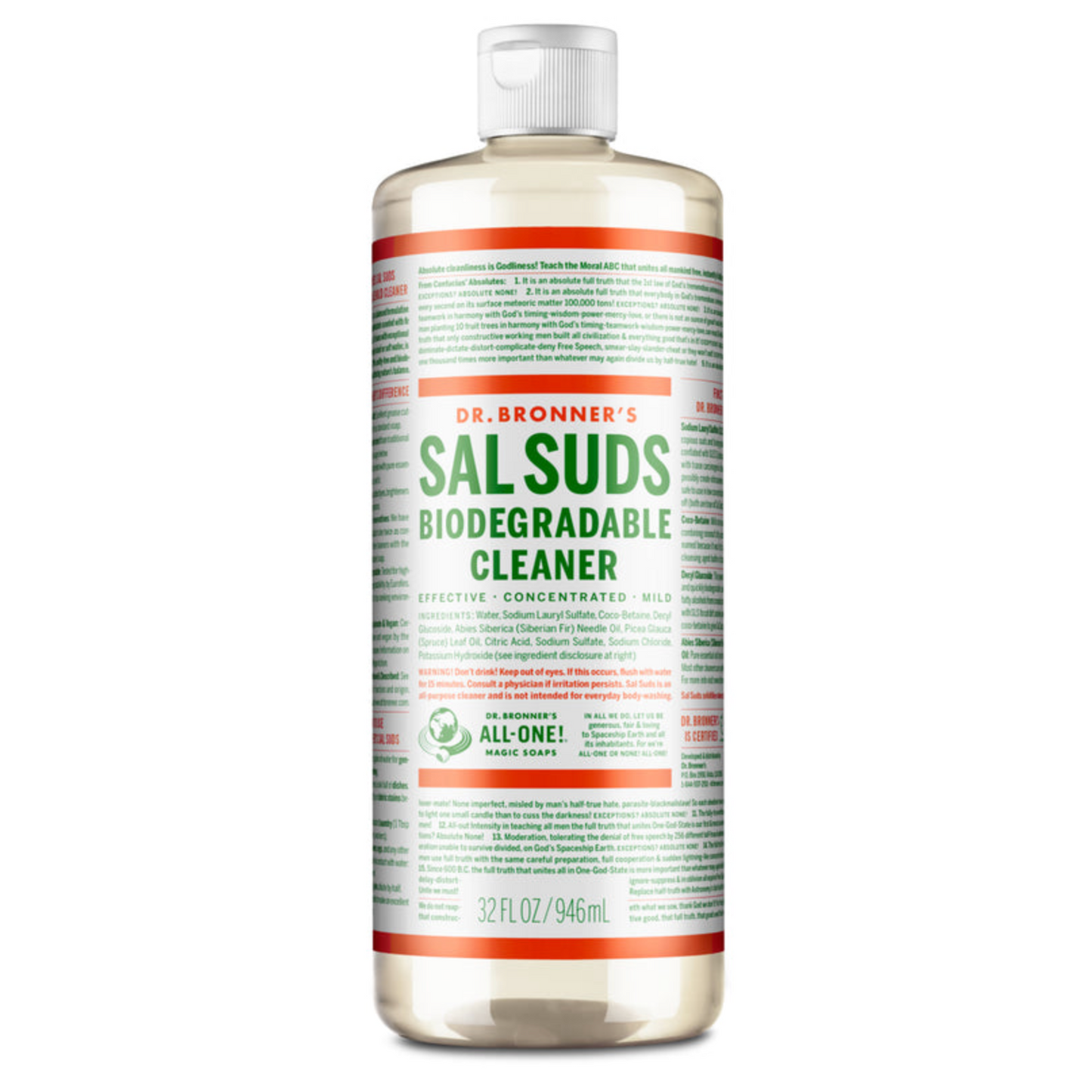 Dr Bronner's Sal Suds 473ml Or 946ml, Biodegradable Cleaner