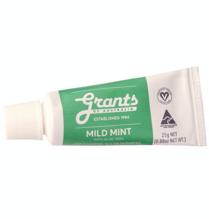 Grants Natural Toothpaste 25g Or 110g, Mild Mint With Aloe Vera